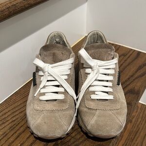 Men's Beige Suede Sneakers